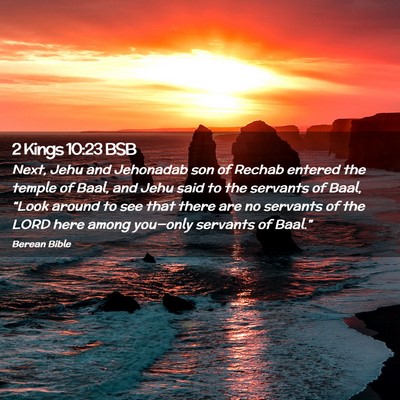 Picture 02 - 2 Kings 10:23 BSB - Next, Jehu and Jehonadab son of Rechab entered - Bible Verse Picture