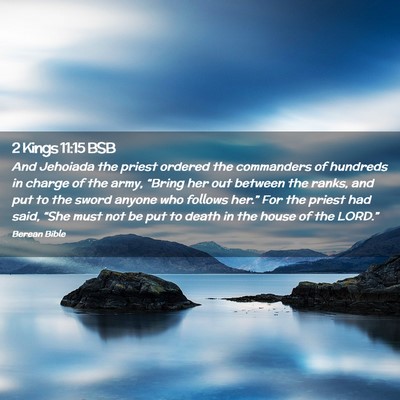 Picture 02 - 2 Kings 11:15 BSB - And Jehoiada the priest ordered the commanders of - Bible Verse Picture