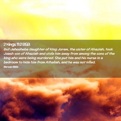 Picture 02 - 2 Kings 11:2 BSB - But Jehosheba daughter of King Joram, the sister - Bible Verse Picture