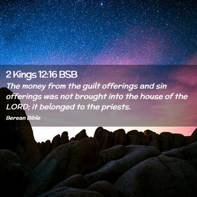 Picture 02 - 2 Kings 12:16 BSB - The money from the guilt offerings and sin - Bible Verse Picture