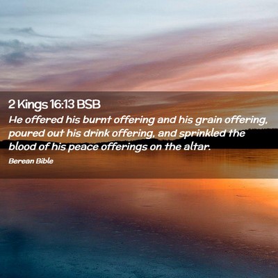 Picture 02 - 2 Kings 16:13 BSB - He offered his burnt offering and his grain - Bible Verse Picture
