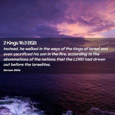 Picture 02 - 2 Kings 16:3 BSB - Instead, he walked in the ways of the kings of - Bible Verse Picture