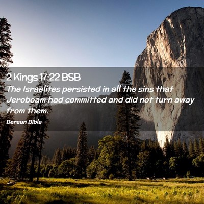 Picture 02 - 2 Kings 17:22 BSB - The Israelites persisted in all the sins that - Bible Verse Picture