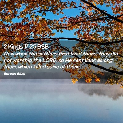 Picture 02 - 2 Kings 17:25 BSB - Now when the settlers first lived there, they did - Bible Verse Picture