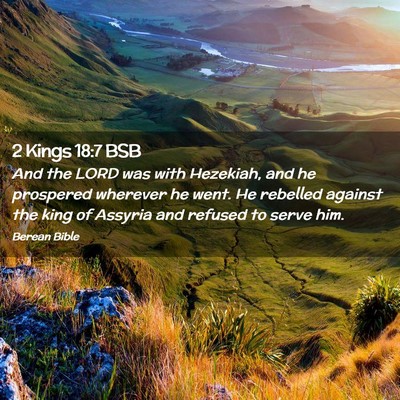 Picture 02 - 2 Kings 18:7 BSB - And the LORD was with Hezekiah, and he prospered - Bible Verse Picture