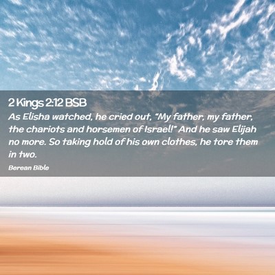 Picture 02 - 2 Kings 2:12 BSB - As Elisha watched, he cried out, “My father, my - Bible Verse Picture