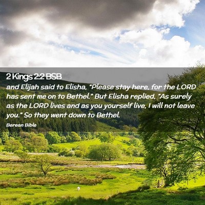 Picture 02 - 2 Kings 2:2 BSB - and Elijah said to Elisha, “Please stay here, - Bible Verse Picture