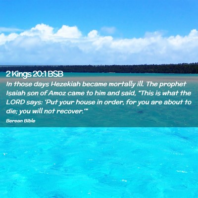 Picture 02 - 2 Kings 20:1 BSB - In those days Hezekiah became mortally ill. The - Bible Verse Picture