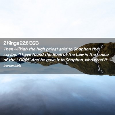 Picture 02 - 2 Kings 22:8 BSB - Then Hilkiah the high priest said to Shaphan the - Bible Verse Picture