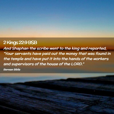 Picture 02 - 2 Kings 22:9 BSB - And Shaphan the scribe went to the king and - Bible Verse Picture