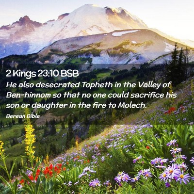 Picture 02 - 2 Kings 23:10 BSB - He also desecrated Topheth in the Valley of - Bible Verse Picture