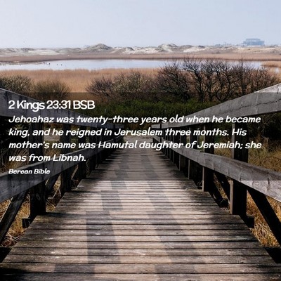 Picture 02 - 2 Kings 23:31 BSB - Jehoahaz was twenty-three years old when he - Bible Verse Picture