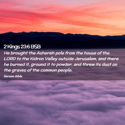 Picture 02 - 2 Kings 23:6 BSB - He brought the Asherah pole from the house of the - Bible Verse Picture