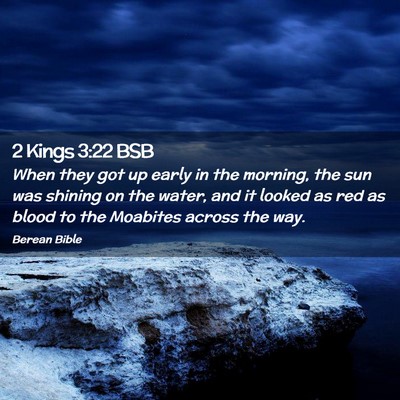 Picture 02 - 2 Kings 3:22 BSB - When they got up early in the morning, the sun - Bible Verse Picture