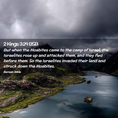 Picture 02 - 2 Kings 3:24 BSB - But when the Moabites came to the camp of Israel, - Bible Verse Picture