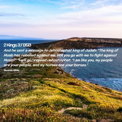 Picture 02 - 2 Kings 3:7 BSB - And he sent a message to Jehoshaphat king of - Bible Verse Picture