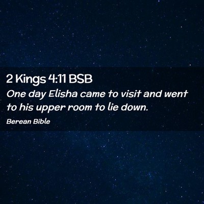 Picture 02 - 2 Kings 4:11 BSB - One day Elisha came to visit and went to his - Bible Verse Picture