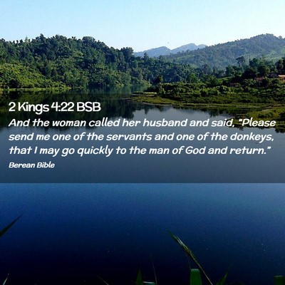 Picture 02 - 2 Kings 4:22 BSB - And the woman called her husband and said, - Bible Verse Picture