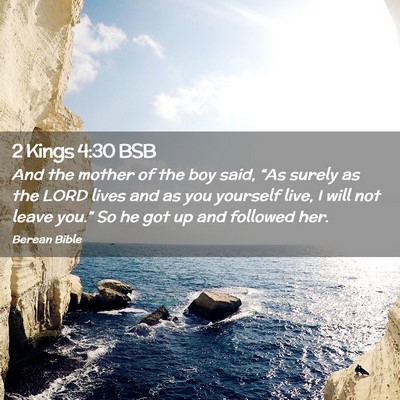 Picture 02 - 2 Kings 4:30 BSB - And the mother of the boy said, “As surely as - Bible Verse Picture