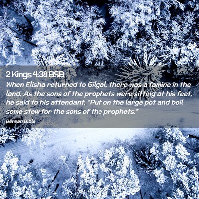 Picture 02 - 2 Kings 4:38 BSB - When Elisha returned to Gilgal, there was a - Bible Verse Picture