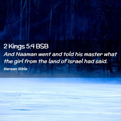 Picture 02 - 2 Kings 5:4 BSB - And Naaman went and told his master what the girl - Bible Verse Picture