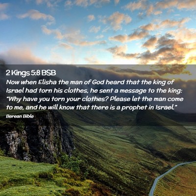 Picture 02 - 2 Kings 5:8 BSB - Now when Elisha the man of God heard that the - Bible Verse Picture