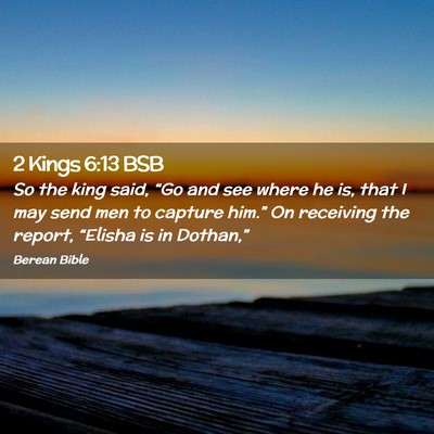 Picture 02 - 2 Kings 6:13 BSB - So the king said, “Go and see where he is, that - Bible Verse Picture