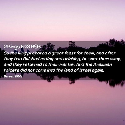 Picture 02 - 2 Kings 6:23 BSB - So the king prepared a great feast for them, and - Bible Verse Picture
