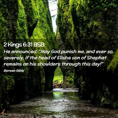 Picture 02 - 2 Kings 6:31 BSB - He announced, “May God punish me, and ever so - Bible Verse Picture