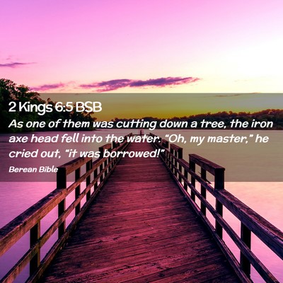 Picture 02 - 2 Kings 6:5 BSB - As one of them was cutting down a tree, the iron - Bible Verse Picture