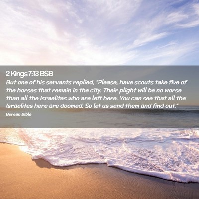 Picture 02 - 2 Kings 7:13 BSB - But one of his servants replied, “Please, have - Bible Verse Picture