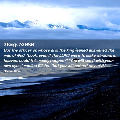 Picture 02 - 2 Kings 7:2 BSB - But the officer on whose arm the king leaned - Bible Verse Picture