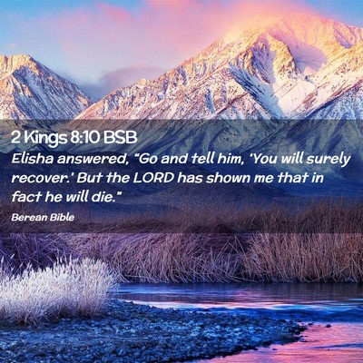 Picture 02 - 2 Kings 8:10 BSB - Elisha answered, “Go and tell him, ‘You will - Bible Verse Picture