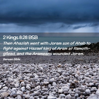 Picture 02 - 2 Kings 8:28 BSB - Then Ahaziah went with Joram son of Ahab to fight - Bible Verse Picture