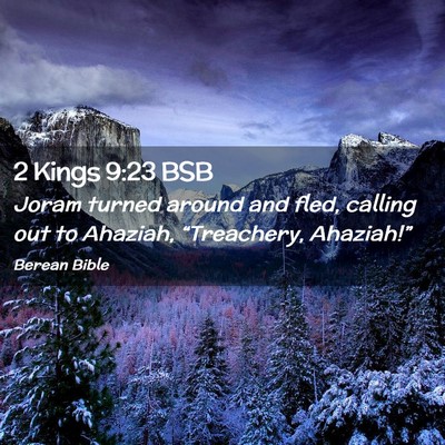 Picture 02 - 2 Kings 9:23 BSB - Joram turned around and fled, calling out to - Bible Verse Picture