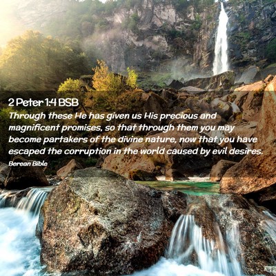 Picture 02 - 2 Peter 1:4 BSB - Through these He has given us His precious and - Bible Verse Picture