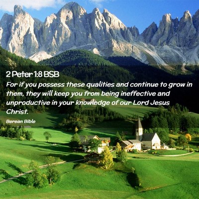 Picture 02 - 2 Peter 1:8 BSB - For if you possess these qualities and continue - Bible Verse Picture