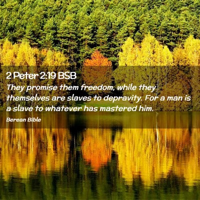 Picture 02 - 2 Peter 2:19 BSB - They promise them freedom, while they themselves - Bible Verse Picture