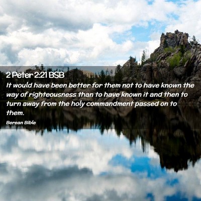 Picture 02 - 2 Peter 2:21 BSB - It would have been better for them not to have - Bible Verse Picture