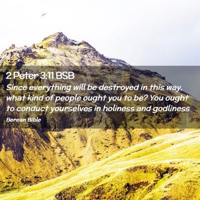 Picture 02 - 2 Peter 3:11 BSB - Since everything will be destroyed in this way, - Bible Verse Picture