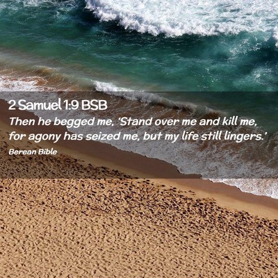 Picture 02 - 2 Samuel 1:9 BSB - Then he begged me, ‘Stand over me and kill me, - Bible Verse Picture