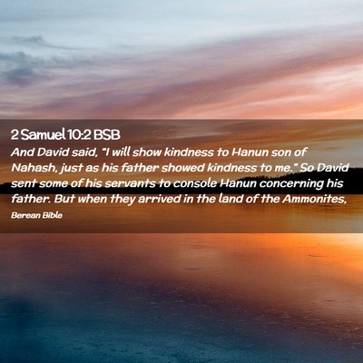Picture 02 - 2 Samuel 10:2 BSB - And David said, “I will show kindness to Hanun - Bible Verse Picture