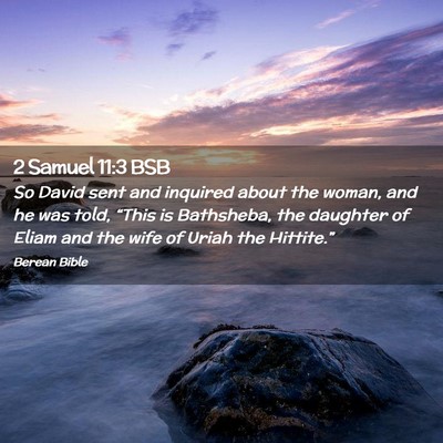 Picture 02 - 2 Samuel 11:3 BSB - So David sent and inquired about the woman, and - Bible Verse Picture