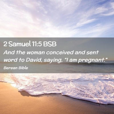 Picture 02 - 2 Samuel 11:5 BSB - And the woman conceived and sent word to David, - Bible Verse Picture