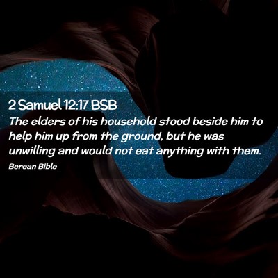 Picture 02 - 2 Samuel 12:17 BSB - The elders of his household stood beside him to - Bible Verse Picture