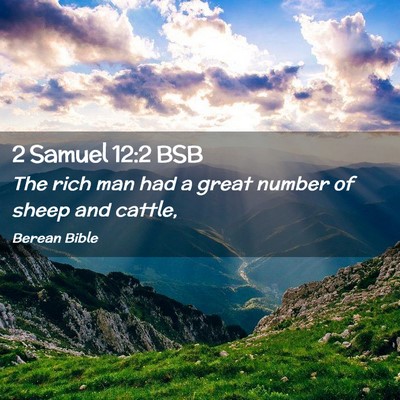 Picture 02 - 2 Samuel 12:2 BSB - The rich man had a great number of sheep and - Bible Verse Picture