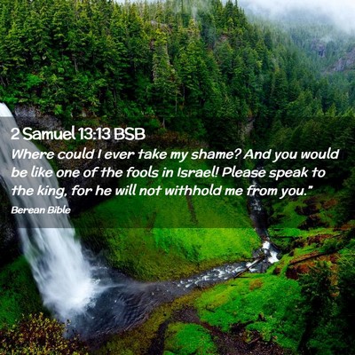 Picture 02 - 2 Samuel 13:13 BSB - Where could I ever take my shame? And you would - Bible Verse Picture