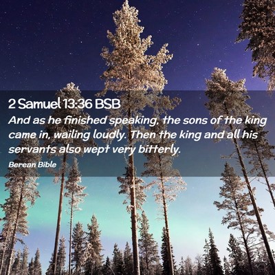 Picture 02 - 2 Samuel 13:36 BSB - And as he finished speaking, the sons of the king - Bible Verse Picture