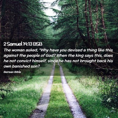 Picture 02 - 2 Samuel 14:13 BSB - The woman asked, “Why have you devised a thing - Bible Verse Picture
