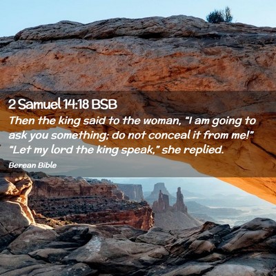 Picture 02 - 2 Samuel 14:18 BSB - Then the king said to the woman, “I am going to - Bible Verse Picture